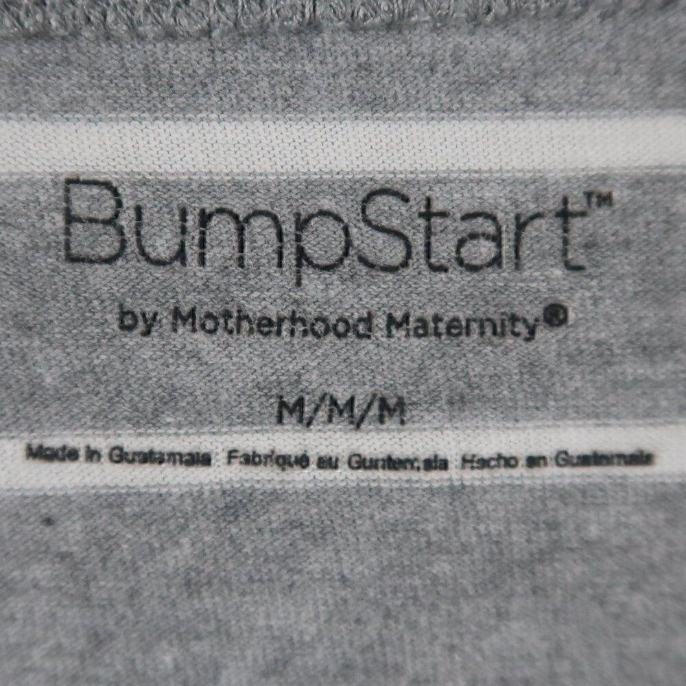 BUMPSTART GREY & WHITE STRIPE LONG SLEEVE ROUND SCOOP NECK MATERNITY TOP SIZE M - Picture 2 of 7